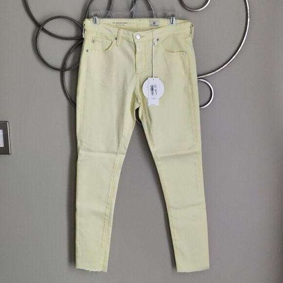 🤩HOST PICK 🤩NWT $188 AG Legging Super Skinny Ankle Butter Yellow jeans - Picture 2 of 10
